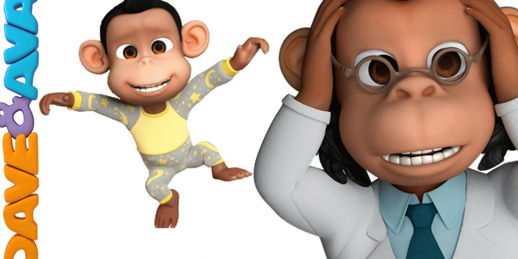 کارتون موزیکال دیو و آوا - Five Little Monkeys Jumping On The Bed