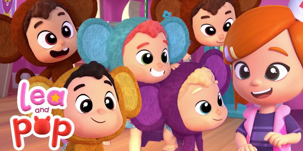 کارتون موزیکال لیا و پاپ - Five Little Monkeys