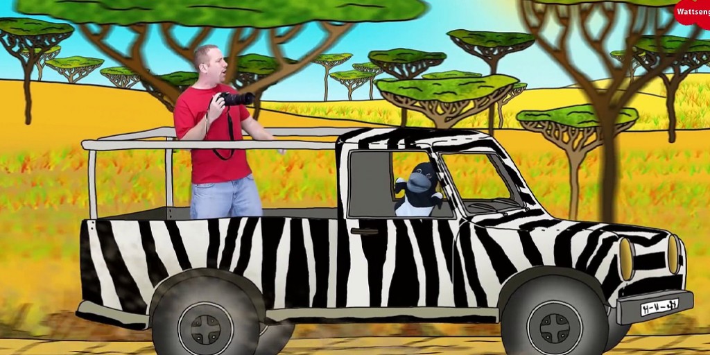 کارتون استیو و مگی - Steve and Maggie Racing throught a Wild Animal Safari