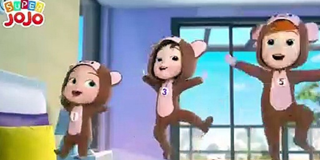 کارتون موزیکال سوپر جوجو - Five Little Monkeys Jumping on the Bed